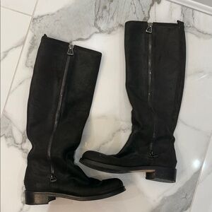 Jimmy Choo Black Tall Combat Moto Boots